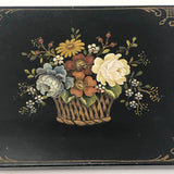 Tole Painted Cigarette Tin, Signed and Dated 1949