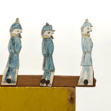 Marvelous Old Hand-drawn Cutout Paper Soldiers Mounted to Wood