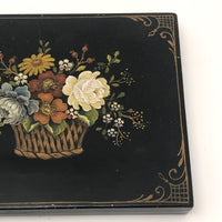 Tole Painted Cigarette Tin, Signed and Dated 1949