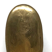 Old Brass Hand-engraved Snuff Box with Tulips, Presumed Dutch (Trench?)