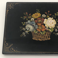 Tole Painted Cigarette Tin, Signed and Dated 1949