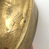 Old Brass Hand-engraved Snuff Box with Tulips, Presumed Dutch (Trench?)