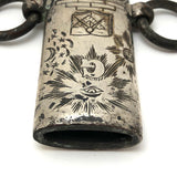 1800s Ames Mfg Co Scabbard Piece with Engraved Masonic Symbols