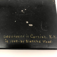 Tole Painted Cigarette Tin, Signed and Dated 1949