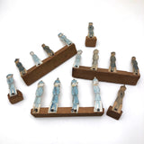 Marvelous Old Hand-drawn Cutout Paper Soldiers Mounted to Wood