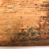 Lino Print Block with Farm Scene Signed Eileen Ryan