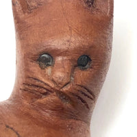 Fabulous Little Carved Folk Art Cat, Signed
