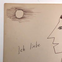 James Bone, "Ich Liebe" (I am in love), ink drawing, 1955