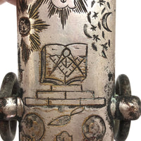 1800s Ames Mfg Co Scabbard Piece with Engraved Masonic Symbols