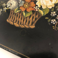 Tole Painted Cigarette Tin, Signed and Dated 1949