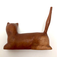 Fabulous Little Carved Folk Art Cat, Signed
