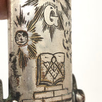 1800s Ames Mfg Co Scabbard Piece with Engraved Masonic Symbols