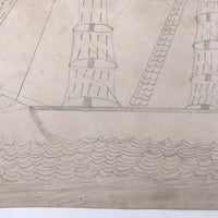 Edgar S. Yergason's 1859 Double Sided Drawing with Boat and Train