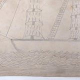 Edgar S. Yergason's 1859 Double Sided Drawing with Boat and Train