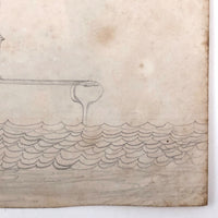Edgar S. Yergason's 1859 Double Sided Drawing with Boat and Train