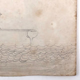 Edgar S. Yergason's 1859 Double Sided Drawing with Boat and Train