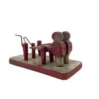 Wonderful 1937 Mechanical Folk Art Toy with Two Figures