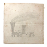 Edgar S. Yergason's 1859 Double Sided Drawing with Boat and Train