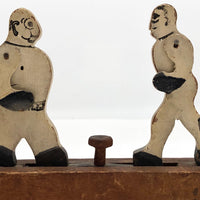 Antique Weston Toy Company Mechanical 19th Century Wooden Boxing Toy