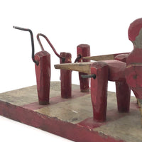 Wonderful 1937 Mechanical Folk Art Toy with Two Figures