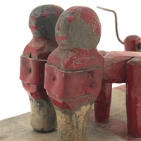 Wonderful 1937 Mechanical Folk Art Toy with Two Figures