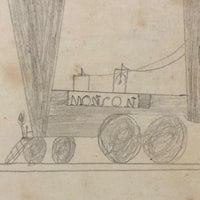 Edgar S. Yergason's 1859 Double Sided Drawing with Boat and Train