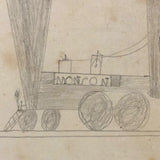Edgar S. Yergason's 1859 Double Sided Drawing with Boat and Train