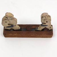 Antique Weston Toy Company Mechanical 19th Century Wooden Boxing Toy