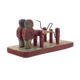 Wonderful 1937 Mechanical Folk Art Toy with Two Figures