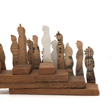 Marvelous Old Hand-drawn Cutout Paper Soldiers Mounted to Wood