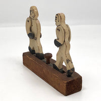 Antique Weston Toy Company Mechanical 19th Century Wooden Boxing Toy