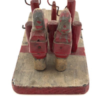 Wonderful 1937 Mechanical Folk Art Toy with Two Figures