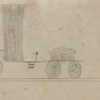 Edgar S. Yergason's 1859 Double Sided Drawing with Boat and Train