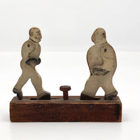 Antique Weston Toy Company Mechanical 19th Century Wooden Boxing Toy
