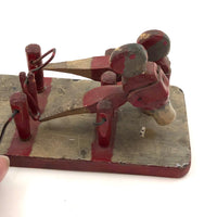 Wonderful 1937 Mechanical Folk Art Toy with Two Figures