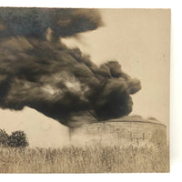 Burning Oil Tank, Parker PA, Early 20th Century Real Photo Postcard