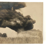 Burning Oil Tank, Parker PA, Early 20th Century Real Photo Postcard