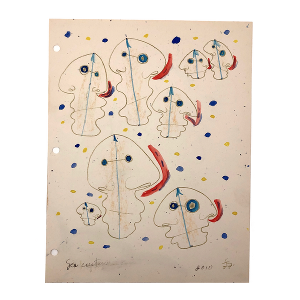 James Bone "Sea Creatures" Pencil and Watercolor 2010 Drawing