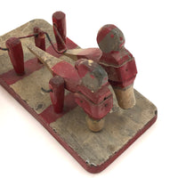 Wonderful 1937 Mechanical Folk Art Toy with Two Figures