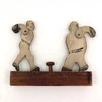 Antique Weston Toy Company Mechanical 19th Century Wooden Boxing Toy