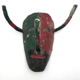 Early 20th Century Mexican Dance Mask with Long Nose and Horns