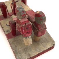 Wonderful 1937 Mechanical Folk Art Toy with Two Figures