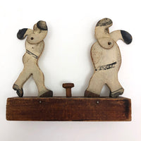 Antique Weston Toy Company Mechanical 19th Century Wooden Boxing Toy