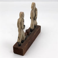 Antique Weston Toy Company Mechanical 19th Century Wooden Boxing Toy