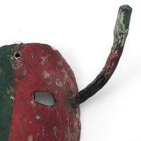 Early 20th Century Mexican Dance Mask with Long Nose and Horns