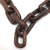 Beautiful Old Dark Wood Continuous Carved Whimsy Chain