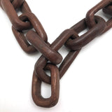 Beautiful Old Dark Wood Continuous Carved Whimsy Chain
