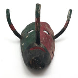 Early 20th Century Mexican Dance Mask with Long Nose and Horns