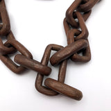 Beautiful Old Dark Wood Continuous Carved Whimsy Chain