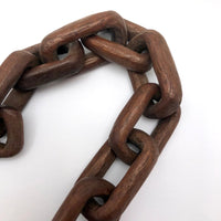 Beautiful Old Dark Wood Continuous Carved Whimsy Chain
